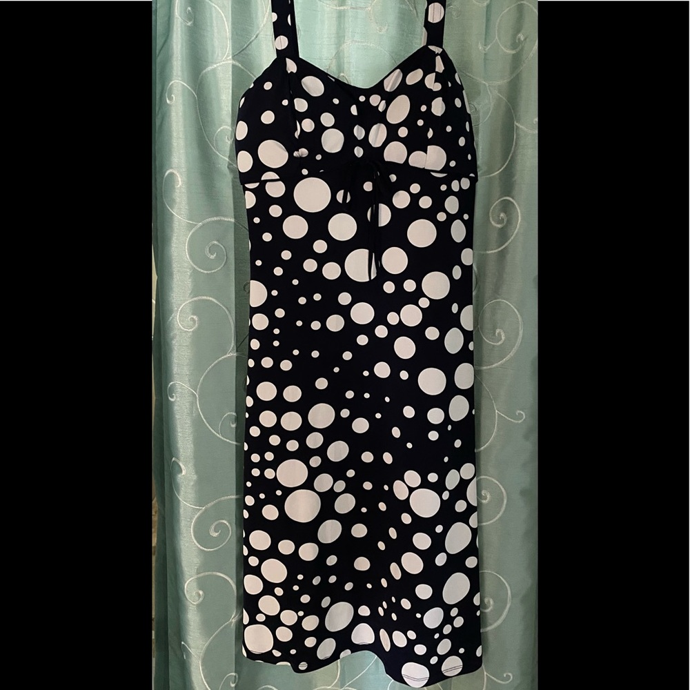 Studio I black and white polka dot dress size 6